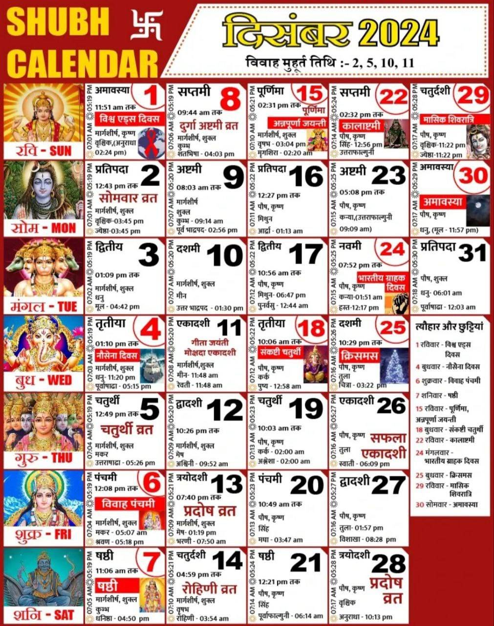 Hindu Calendar 2024 Pdf With Hindi Tithi | Hindu Panchang 2024