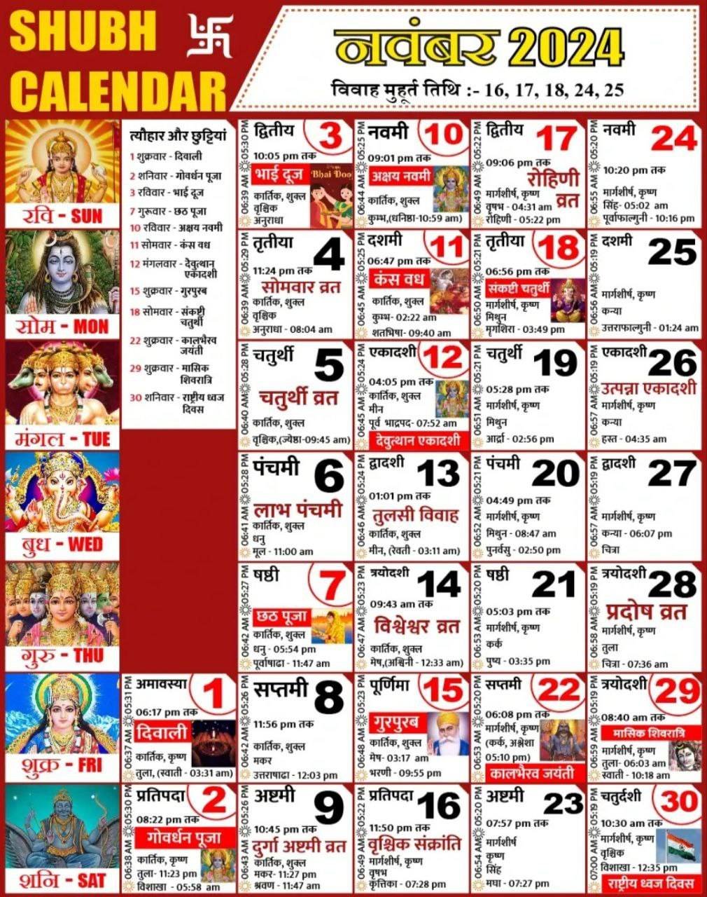 Hindu Calendar 2024 Pdf With Hindi Tithi | Hindu Panchang 2024