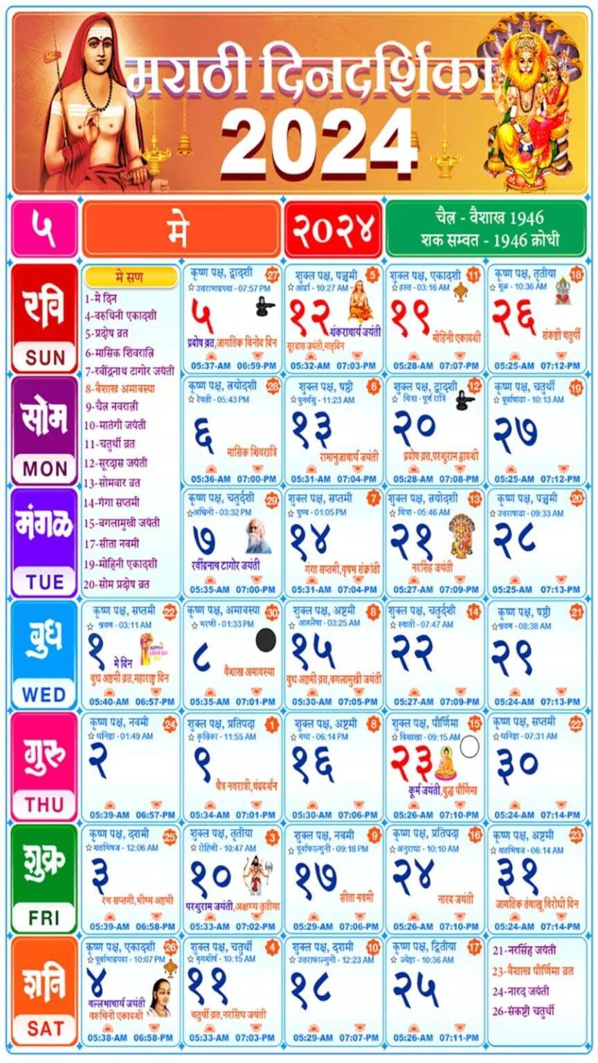 Kalnirnay 2024 May Calendar Marathi Calendar 2024 Pdf