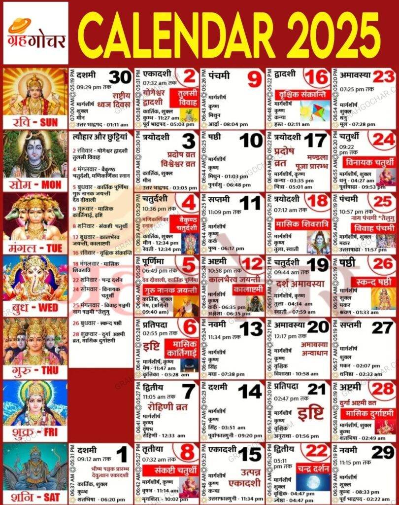 hindu calendar 2025 november